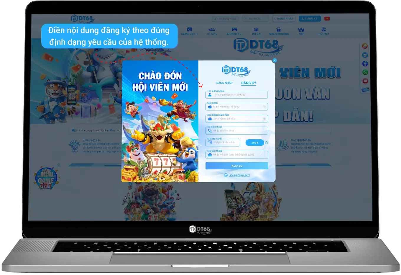 Đăng nhập DT68 chỉ trong 3 phút
